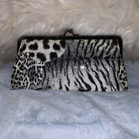 NWOT Animal Print Leather Clutch/Wallet leapard panther minimal statement bag - Picture 4 of 13